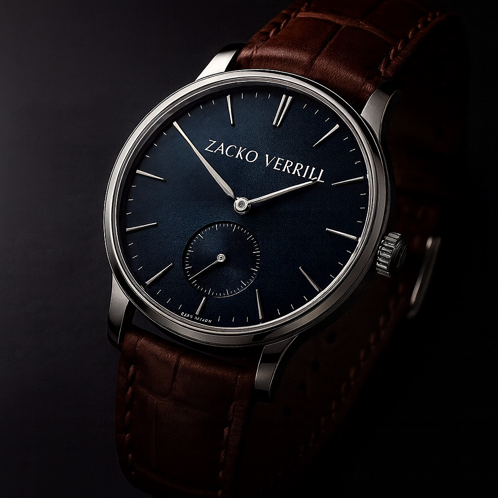 Navy Dial Brown Leather Watch